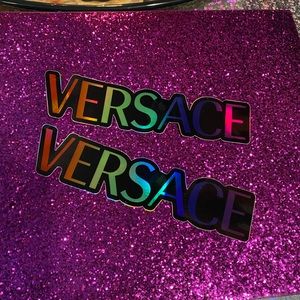 VERSACE IN STORE RAINBOW PROMOTIONAL STICKER X2 MINT !!
